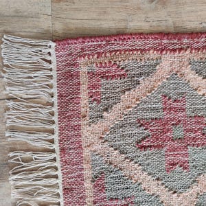 Hand Woven Natural Jute cotton rug, Boho Home Decor, Bohemian Decor Rug, Traditional Runner Rug, Living And Porch Area Rug, Rugs For Bedroom