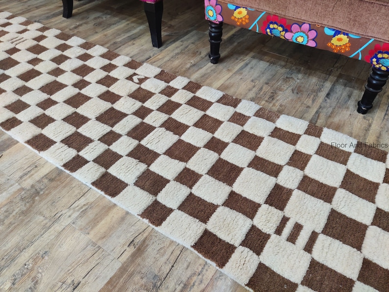 Checkered Runner Rug, Home Decor Area Rug Checkerboard, Chess, Check ...