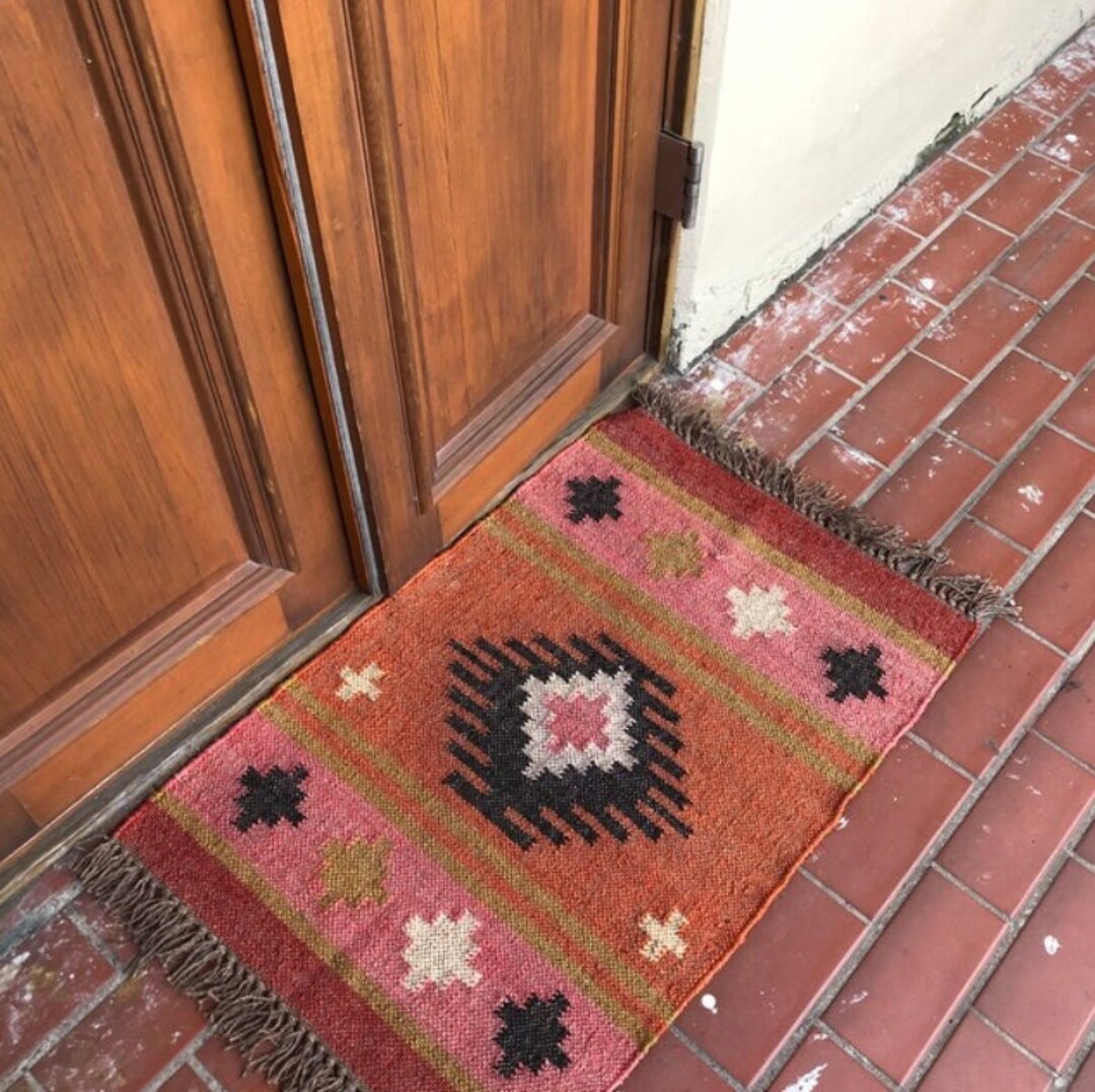 Jute Doormat,small Rug,50x80 Cm Braided Wool Jute Rug Doormat, Bohemian Bathroom Doormat,eco