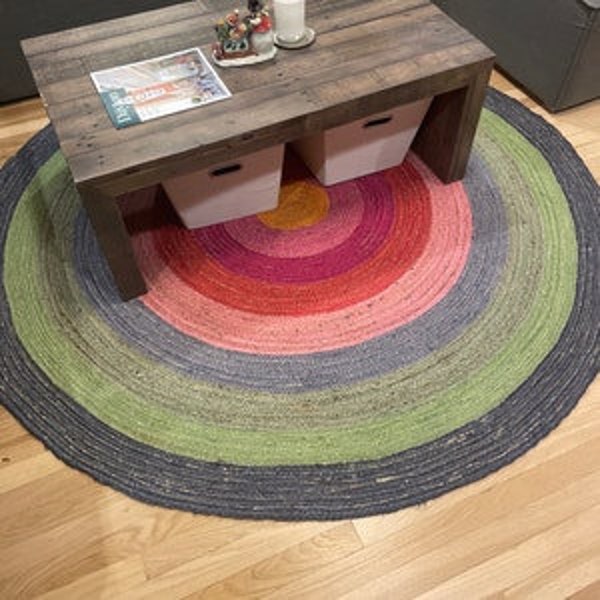 Colorful Braided Rug Etsy