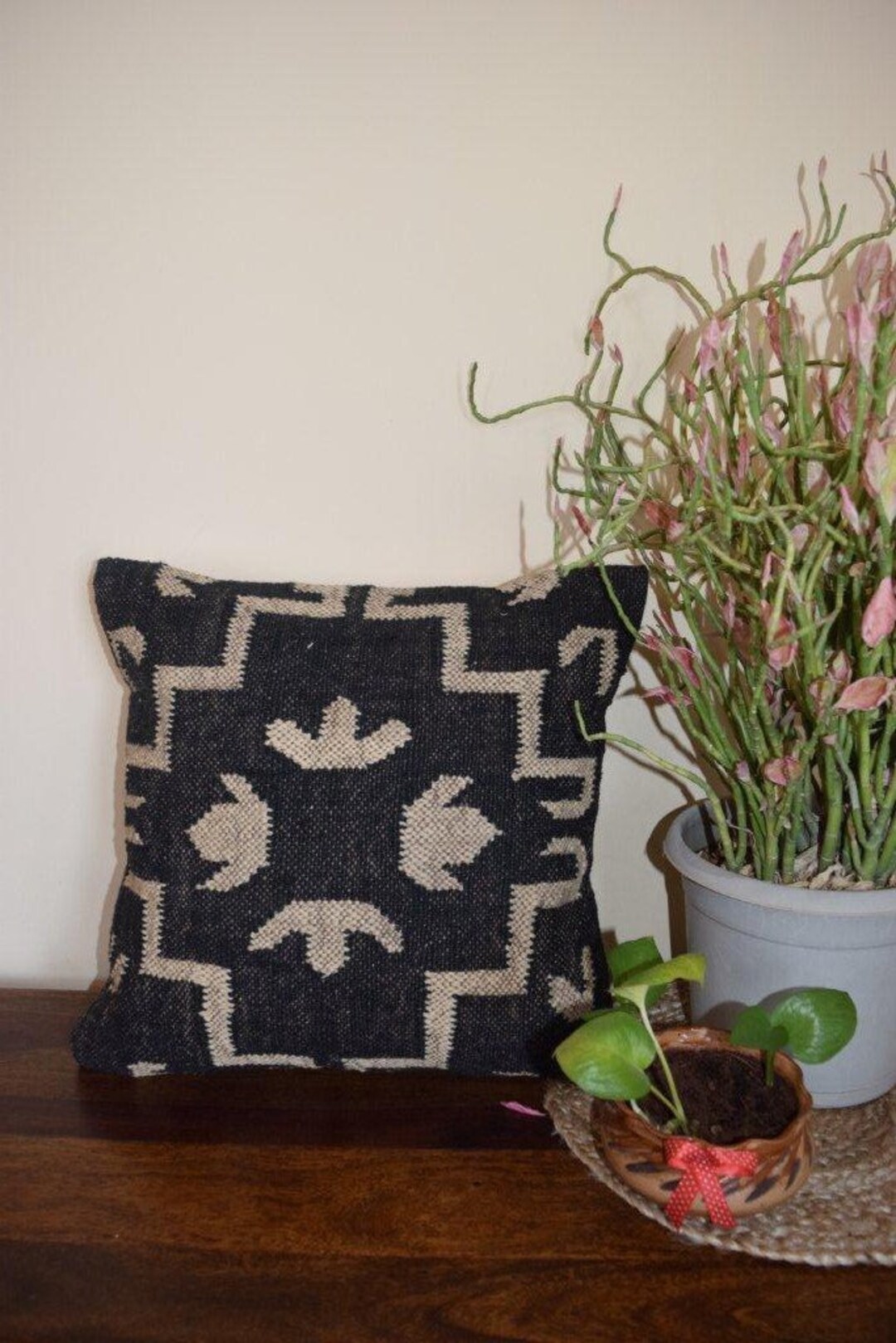 Black and White Kilim Pillow Case,handmade Kilim Cushion, Pillows
