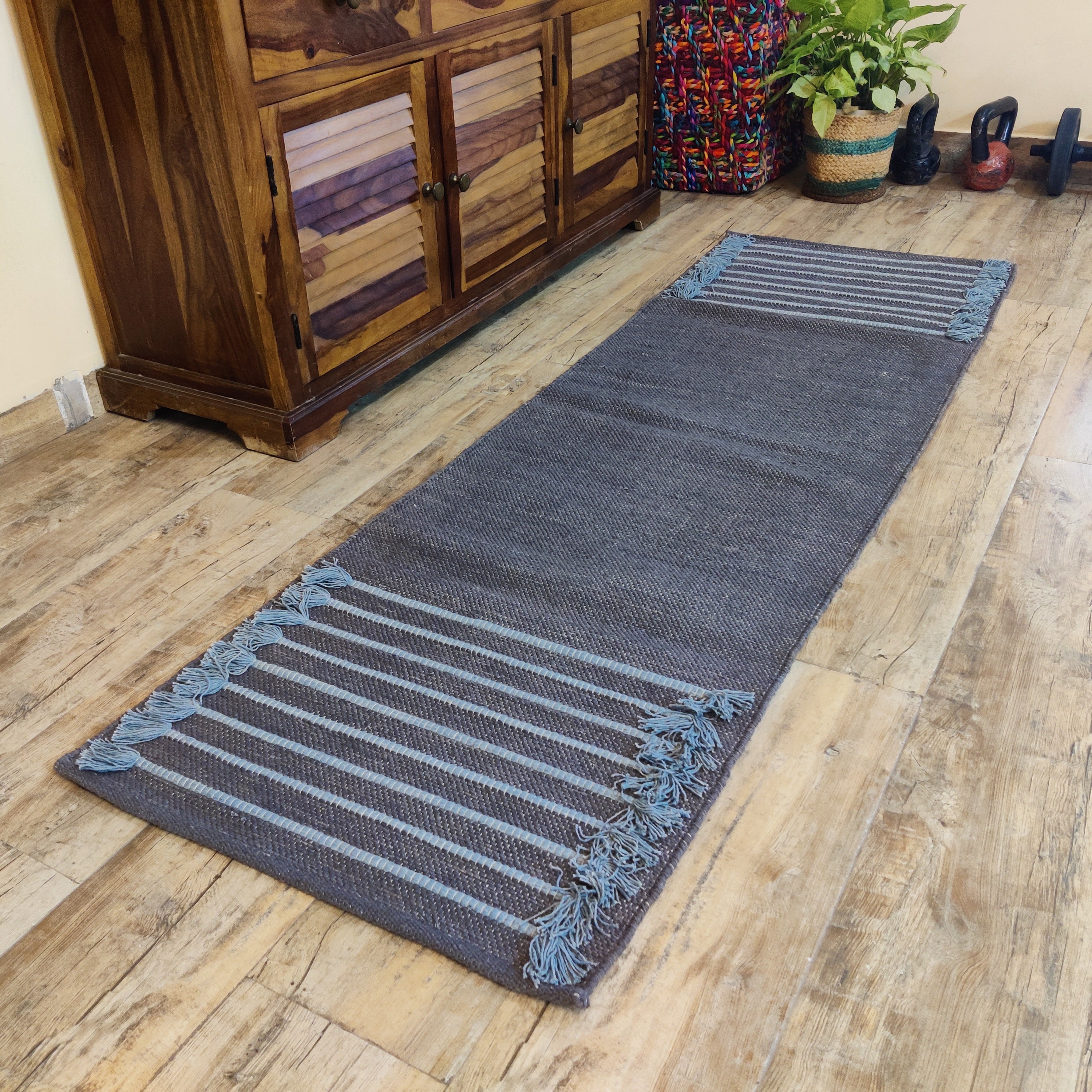 2x6 Ft Grey Yoga Mat Sweat & Slip Resistant , Prayer Rug
