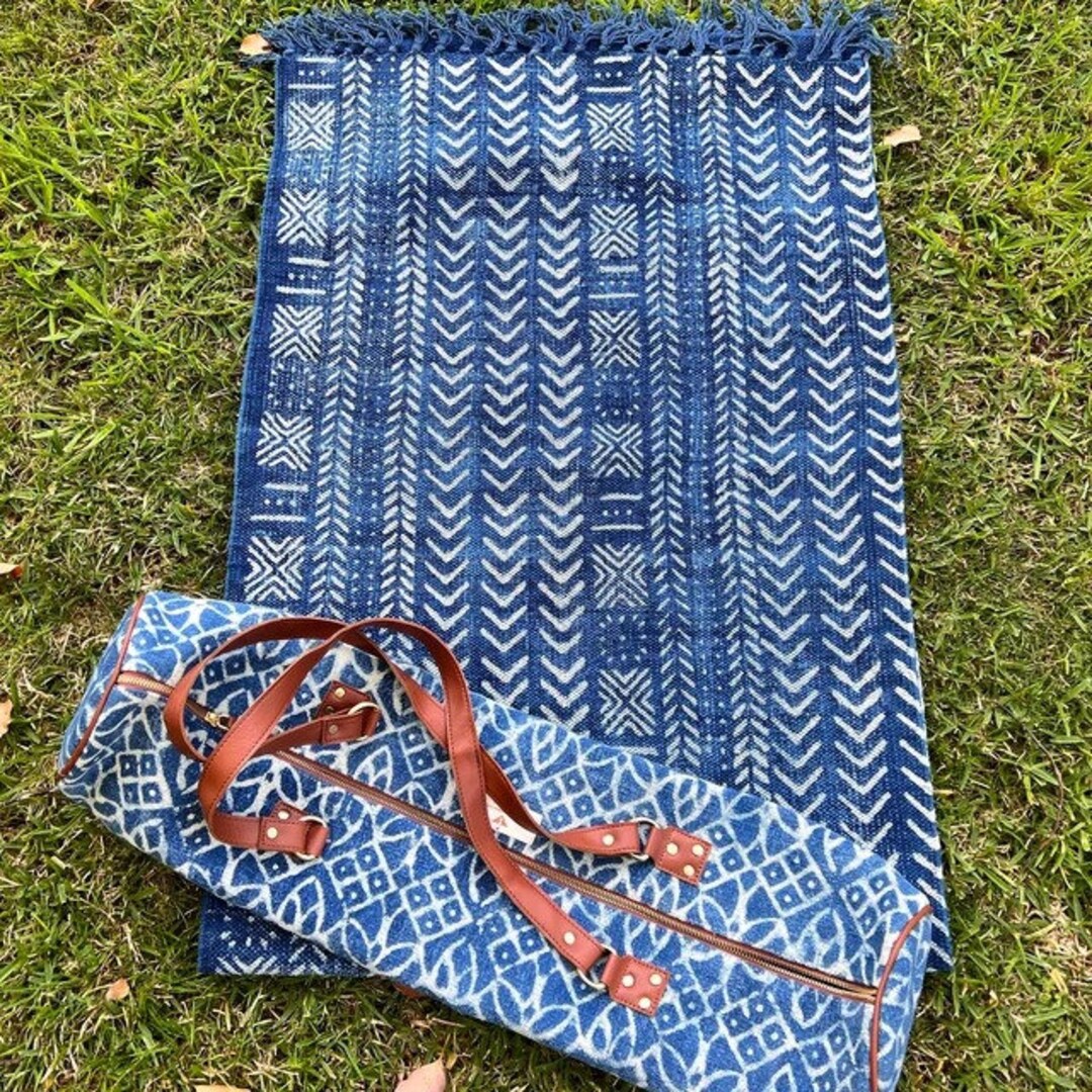 Cotton Yoga Mat With Yoga Bag Sweat & Slip Resistant , Prayer Rug