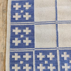 Checkered Wool Rug, Blue And White Rug, Checkerboard Rug, Wool Rug 8X10, Swedish Kilim Rug, Handwoven Rug, Modern Rug, Flatweave Area Rugs, Check Mat Wool Rug, Hallway Rug, Modern Rug, Wool Rug 6x9, Custom Wool Rug, Bedroom Rug, Rug 8x10, Kitchen Rug