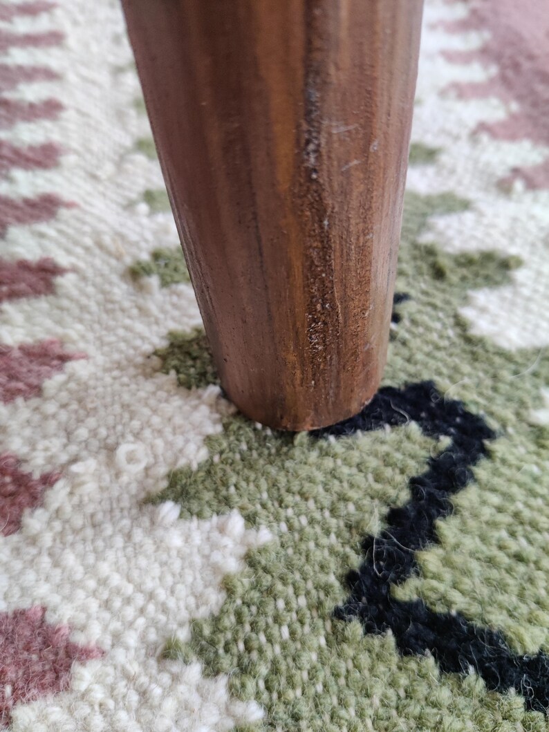 Cotton Wool Pink and Green Rug, Handwoven Modern Flatweave Area Rug