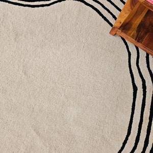Irregular Round Wool Hand Tufted Super Soft Rug, Home Decor Modern Area ...