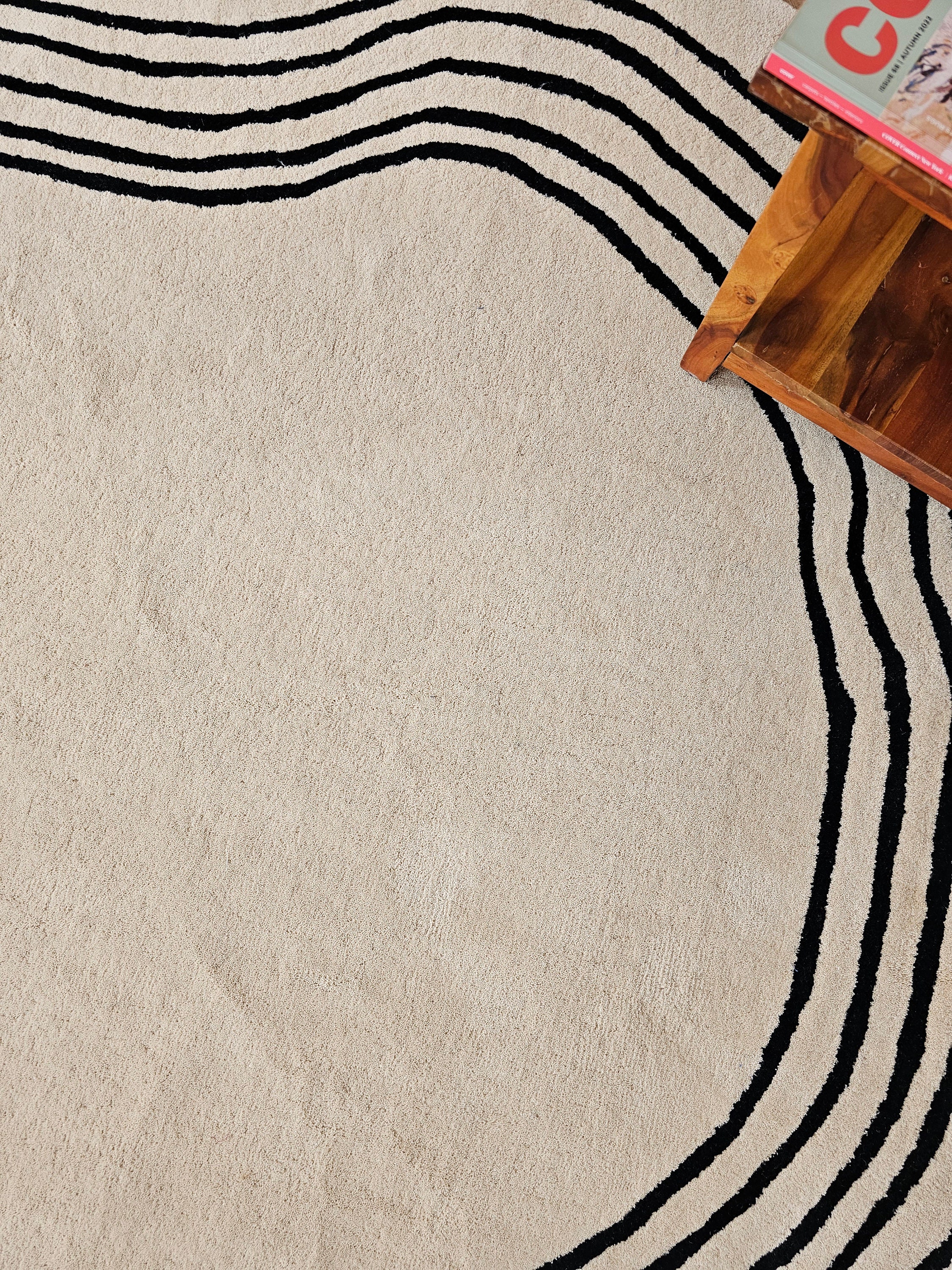 Undulating Small Rugs Irregular Round Wool Hand Tufted Super Soft Rug, Home Decor Modern Area ...