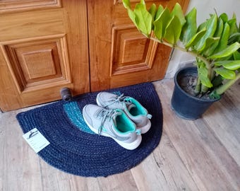 Braided Natural Jute Doormat, Vintage Boho Mat, Indoor Outdoor Doormat
