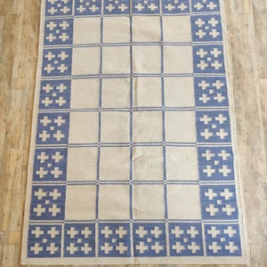Checkered Wool Rug, Blue And White Rug, Checkerboard Rug, Wool Rug 8X10, Swedish Kilim Rug, Handwoven Rug, Modern Rug, Flatweave Area Rugs, Check Mat Wool Rug, Hallway Rug, Modern Rug, Wool Rug 6x9, Custom Wool Rug, Bedroom Rug, Rug 8x10, Kitchen Rug
