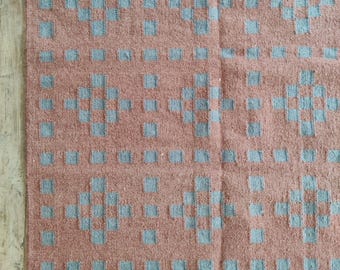 Handwoven Wool Area Rug: Scandinavian Terracotta Geometric Flatweave