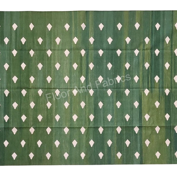 Green Rug, Cotton Rug, 4x6, 5x8, 6x9, 8x10, 9x12, 10x14 Ft Custom Home Décor Carpet