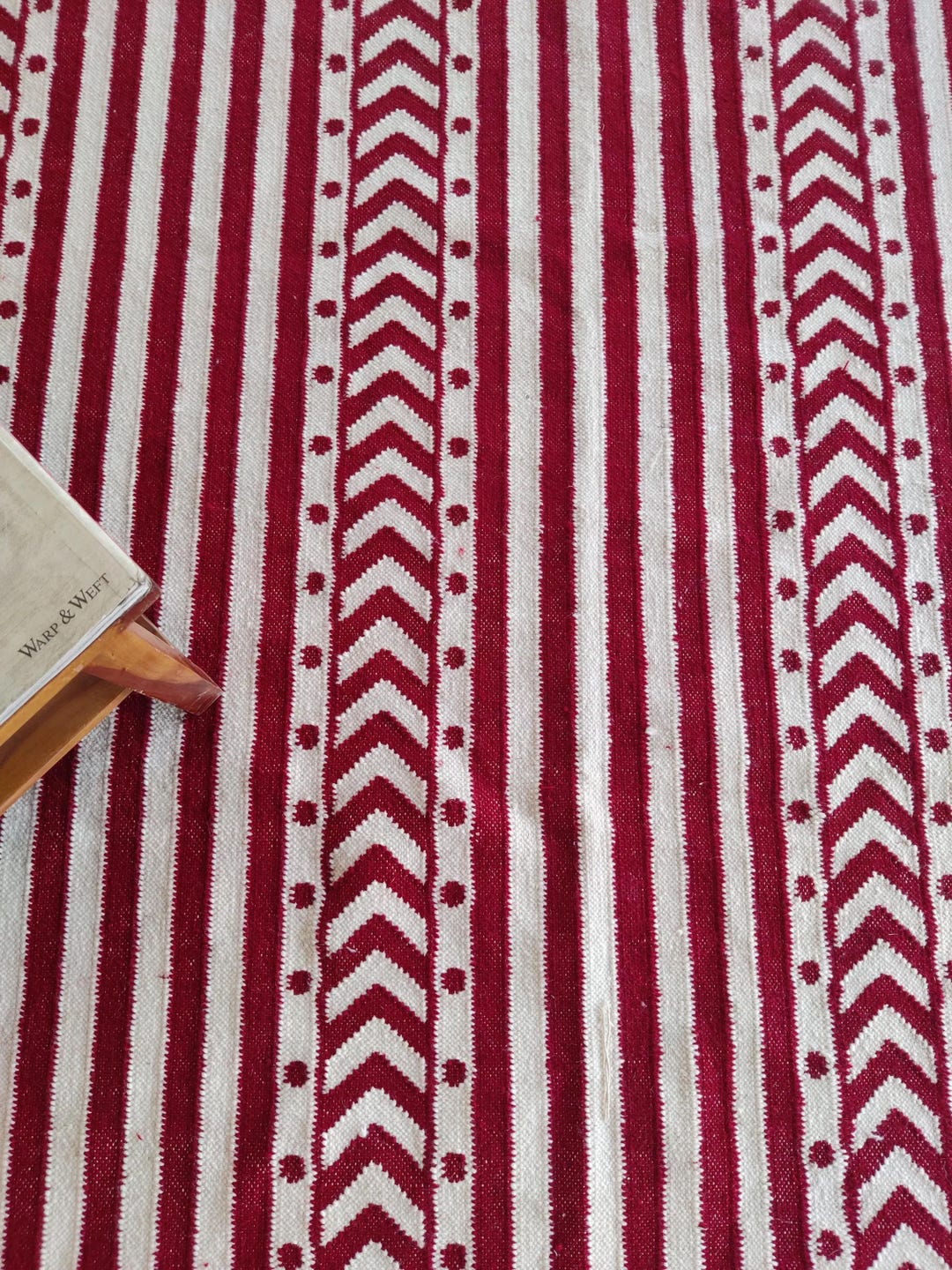 White Red Rug Vector Handmade Red and White Wool Rug: Modern Geometric Stripe Carpet - Etsy