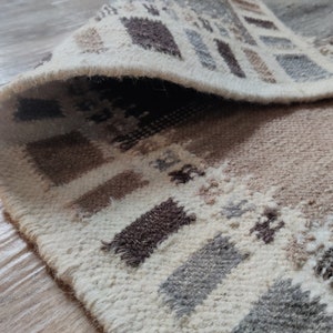 Modern Wool Flatweave Rug, Handmade Rug, Handwoven Area Rug For Indoor And Outdoor, 8x10  Kilim Woven Wool Rug For Bedroom, Checkered Rug