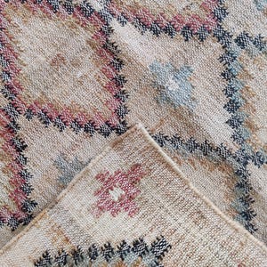 Handgewebter Teppich aus Jute, Boho Teppich mit Rautenmuster, Naturteppich für Wohnzimmer, Schlafzimmer, 20x30, 29x30