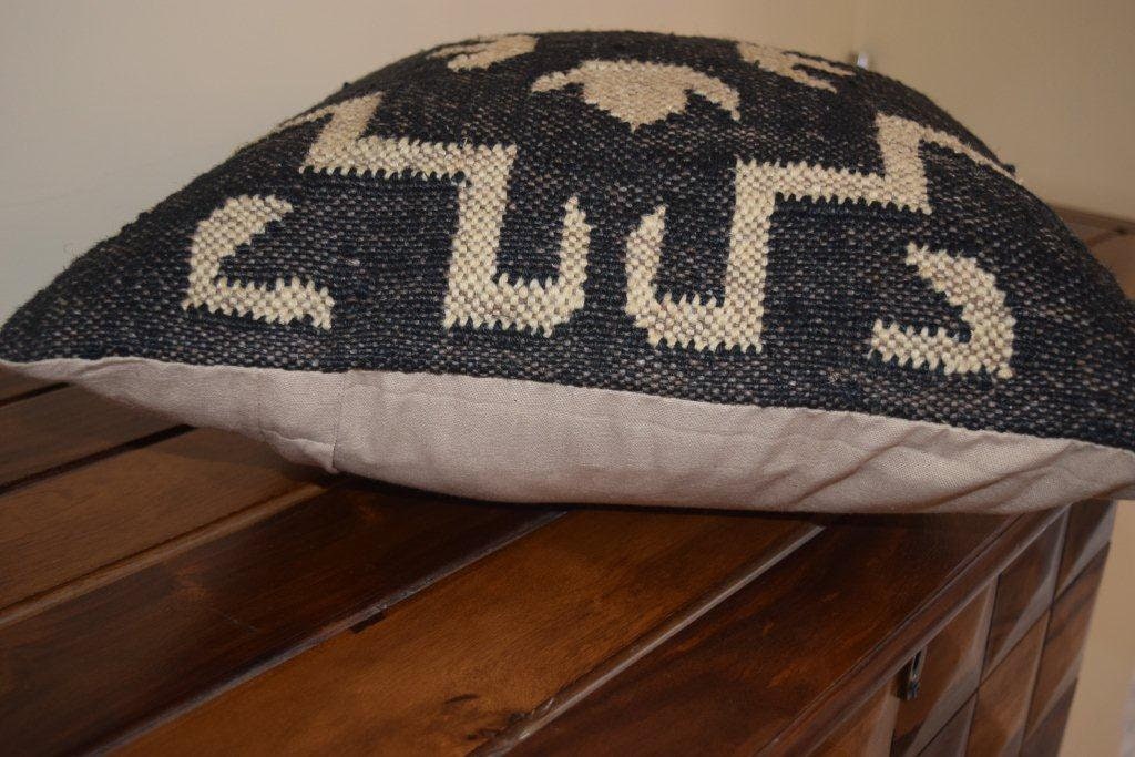 Black and White Kilim Pillow Casehandmade Kilim Cushion Etsy