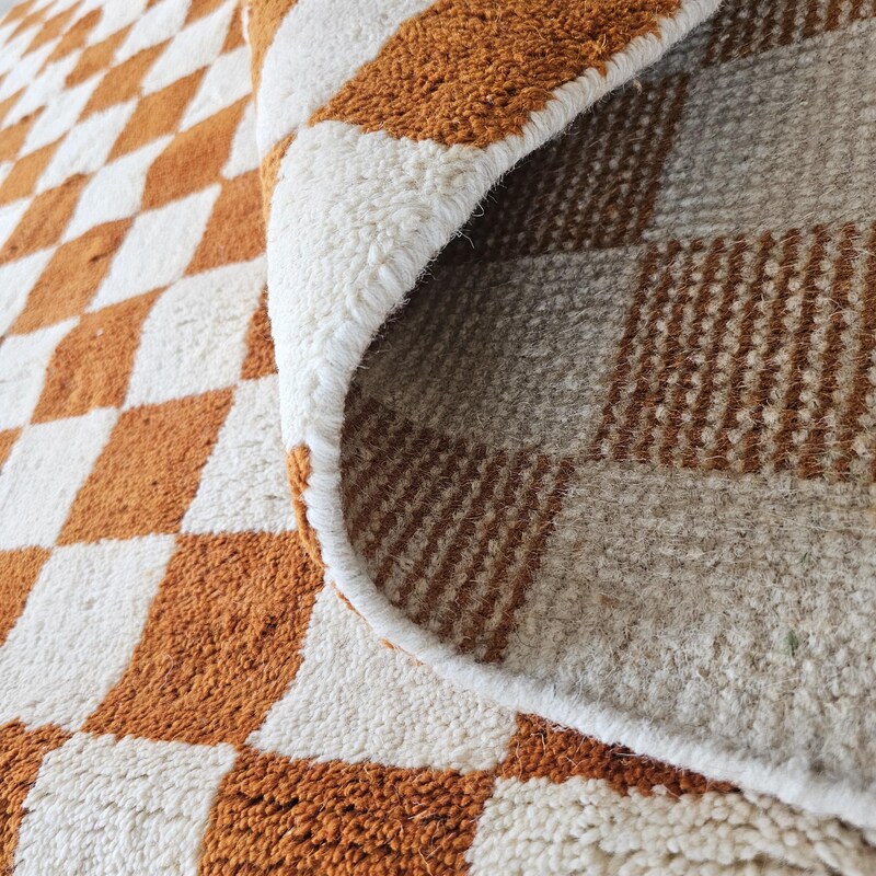 Wool Checkered Rug Moroccan Checkered Rug - Etsy