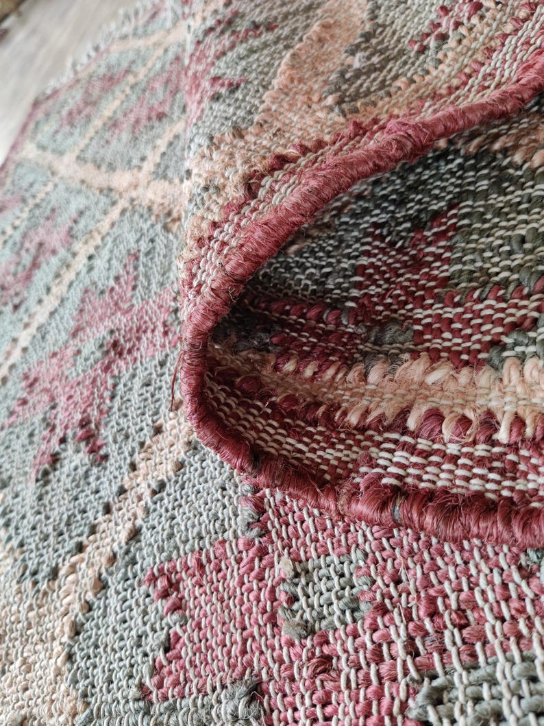 Hand Woven Natural Jute cotton rug, Boho Home Decor, Bohemian Decor Rug, Traditional Runner Rug, Living And Porch Area Rug, Rugs For Bedroom