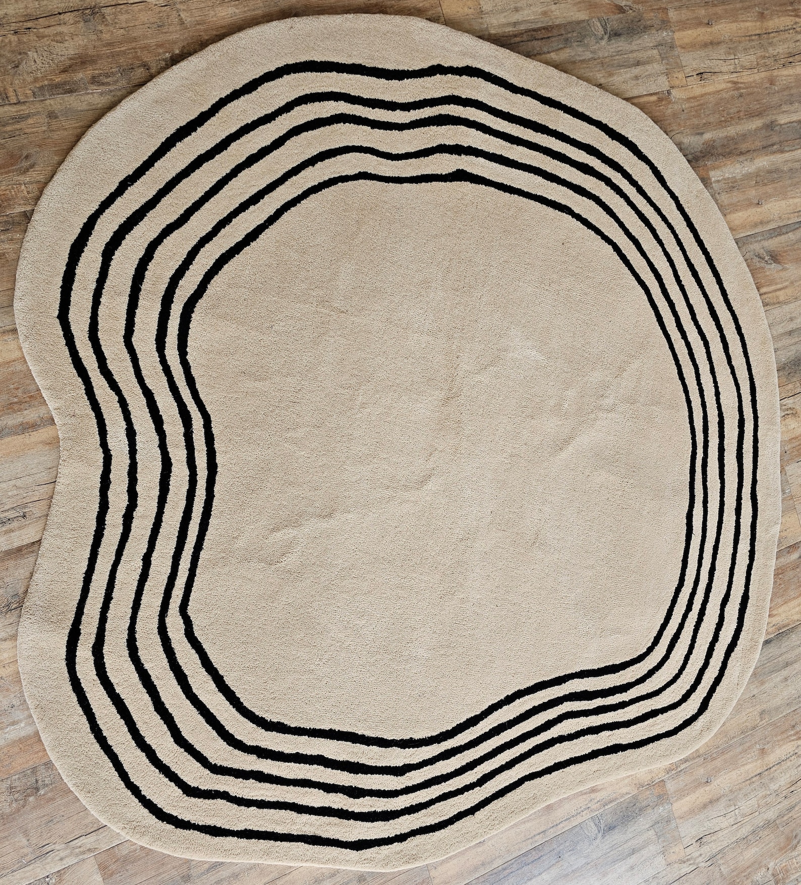Irregular Round Wool Hand Tufted Super Soft Rug, Home Decor Modern Area ...