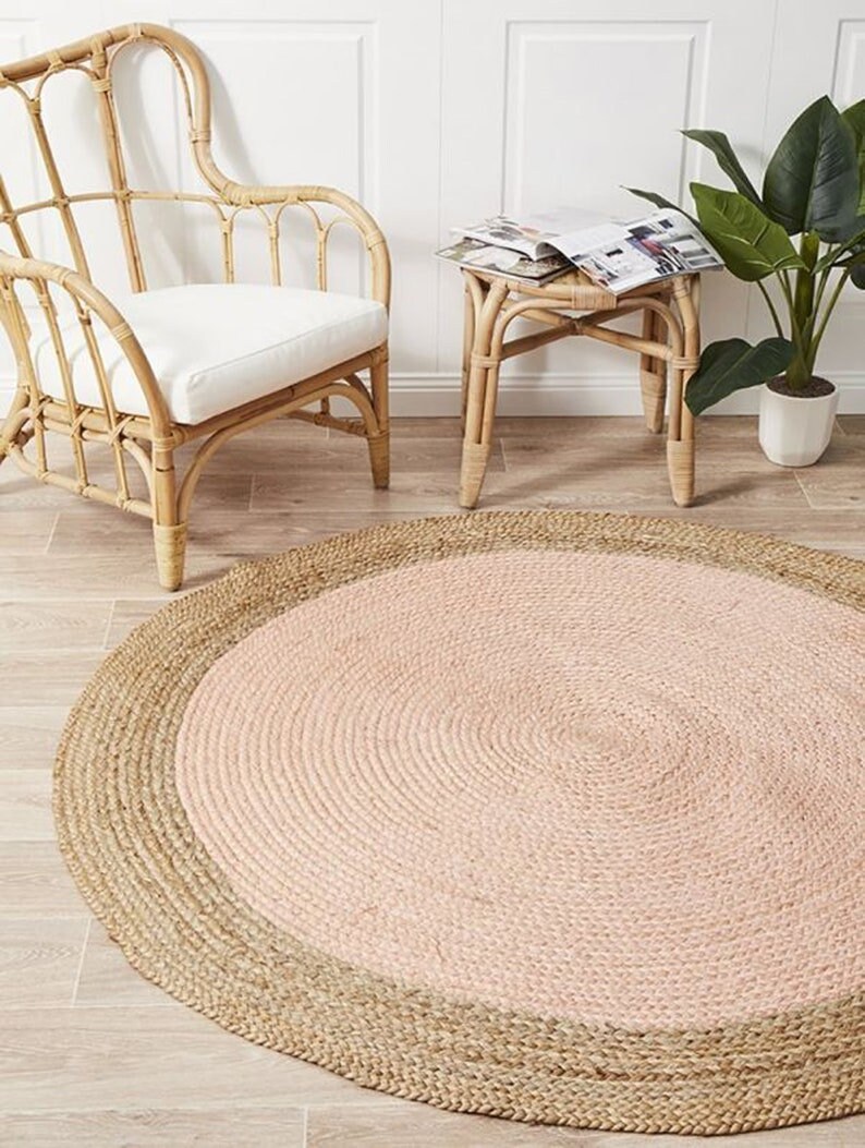 Jute Round Circle Rug Table Round Rug Home Décor Rug Etsy