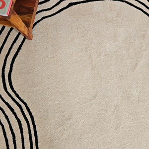 Irregular Round Wool Hand Tufted Super Soft Rug, Home Decor Modern Area ...