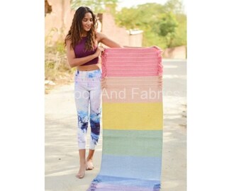 2x6 ft Multicolor Yoga mat Sweat & Slip Resistant , Prayer Rug, Ecofriendly Solid Rug Yoga mat