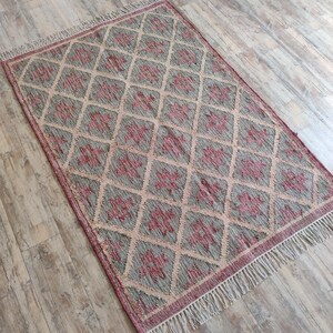 Hand Woven Natural Jute cotton rug, Boho Home Decor, Bohemian Decor Rug, Traditional Runner Rug, Living And Porch Area Rug, Rugs For Bedroom