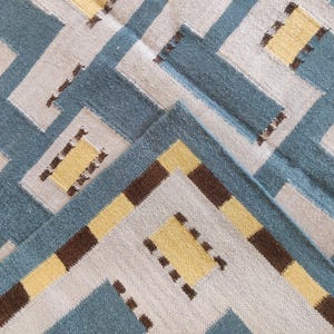 Handwoven Wool Rug, Scandinavian Rug, Swedish Marianne Richter-inspired Rug, Geometric Rug, Wool Rug 6x9, Rug For Bedroom, Flatweave Rug, Flat weave Rug for Living, Checkered Wool Rug, Checkerboard Rug, Kilim Rug, Area Rug, Hallway Rug, Bohemian Rug