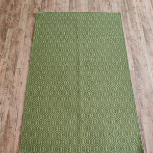 Green Swedish Scandinavian Design High-Quality Flatweave Wool Rug for Living Room, Bedroom, 8x10 Rug, Customize in all Size, Handloom Rug, Area Rug, Hallway Rug, Checkered Rug, Geometric Rug, 4x6, 5x8, 6x9, 8x10, 9x12 Ft Rug, Kitchen Rug, Boho Decor Rug, Home Decor Rug, Modern Rug