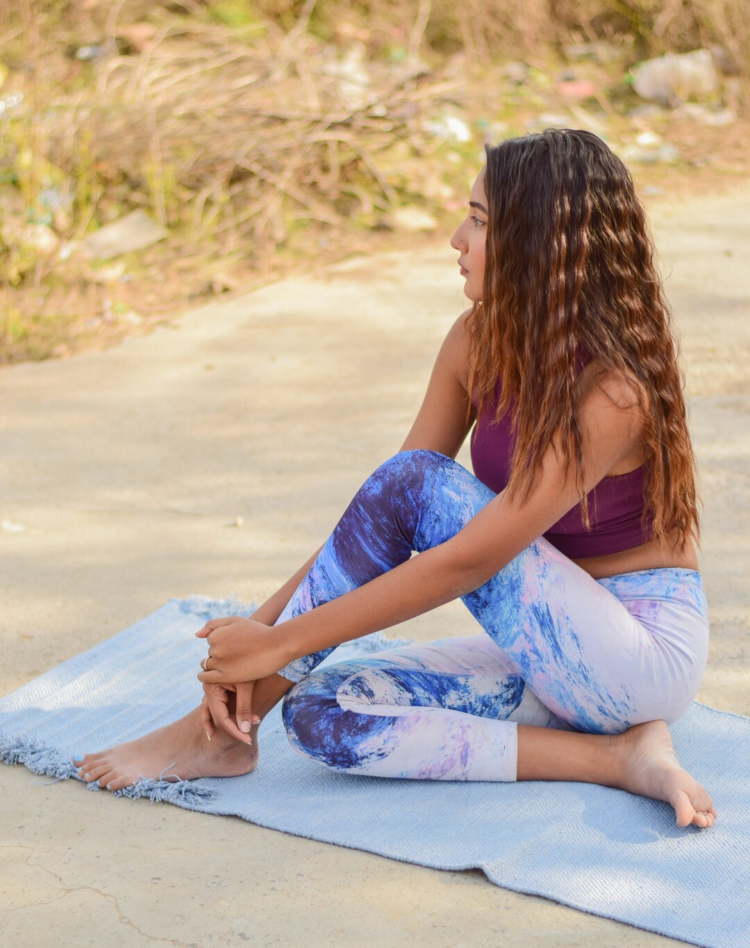 Blue 2x6 Ft Yoga Mat Sweat & Slip Resistant Prayer Rug Etsy