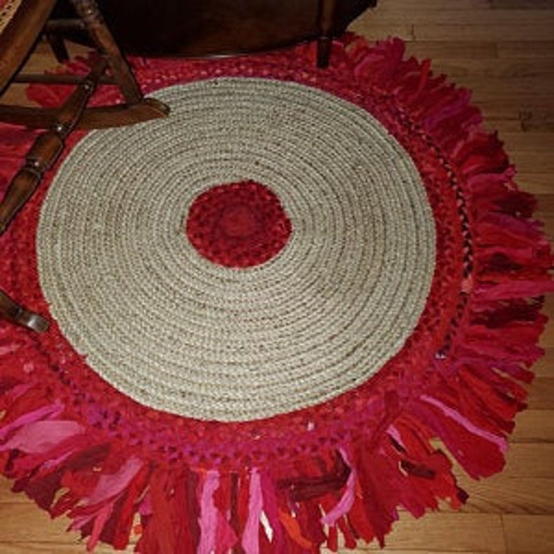 Indian Braided Ruground Handmade Jute Fringes Rug Ribbed Etsy