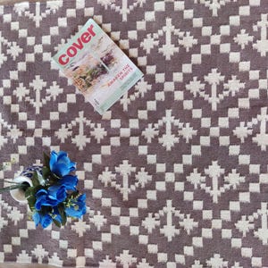 Handwoven Wool Rug, Modern Wool Brown And White Area Rug, Flatweave Rug, 5x8 Ft Kilim Woven Rug, Rugs For Bedroom, Indoor And Outdoor Rug