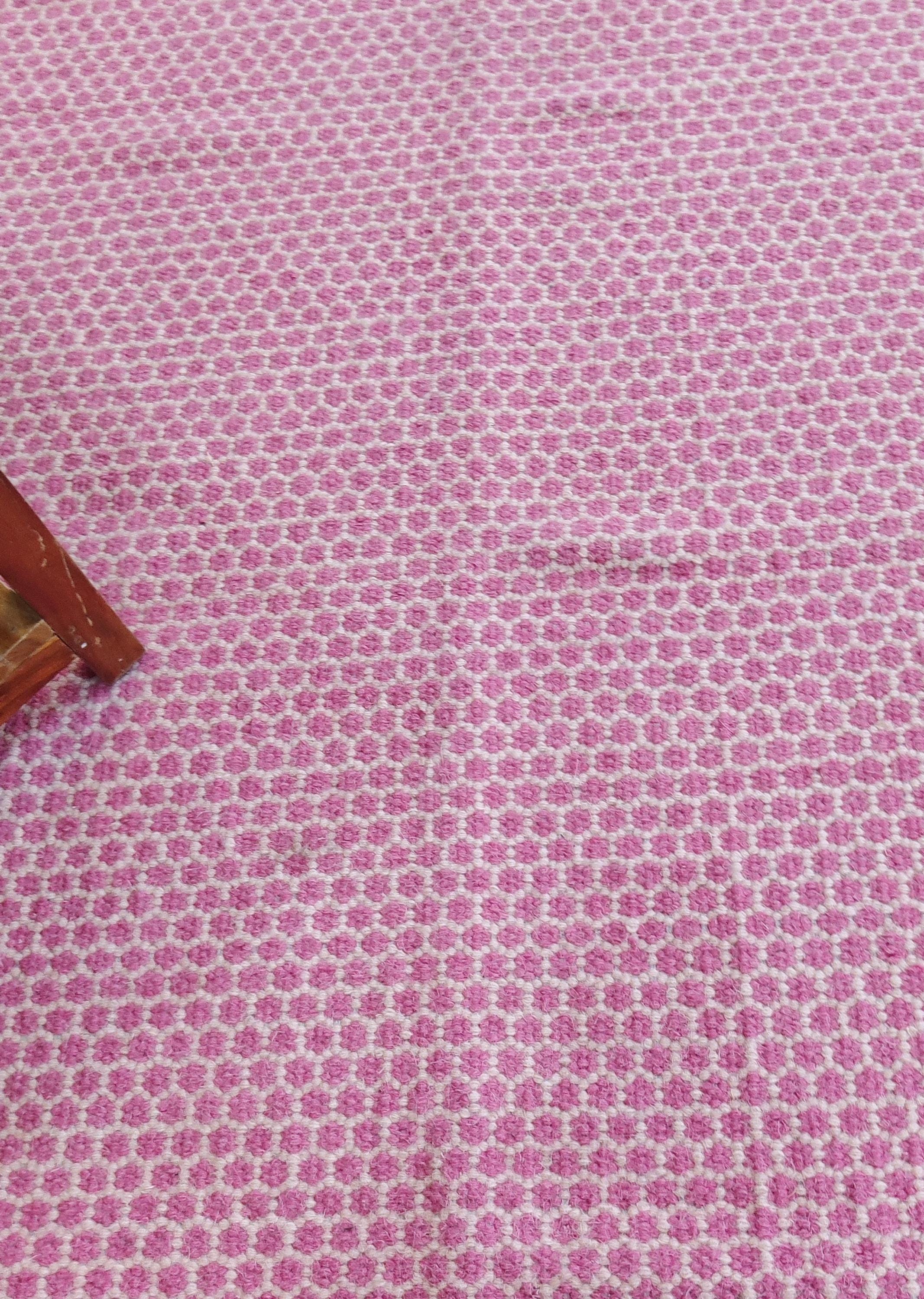 Handloom Wool Area Rug 5x7: Pink Diamond Scandinavian Flatweave - Etsy