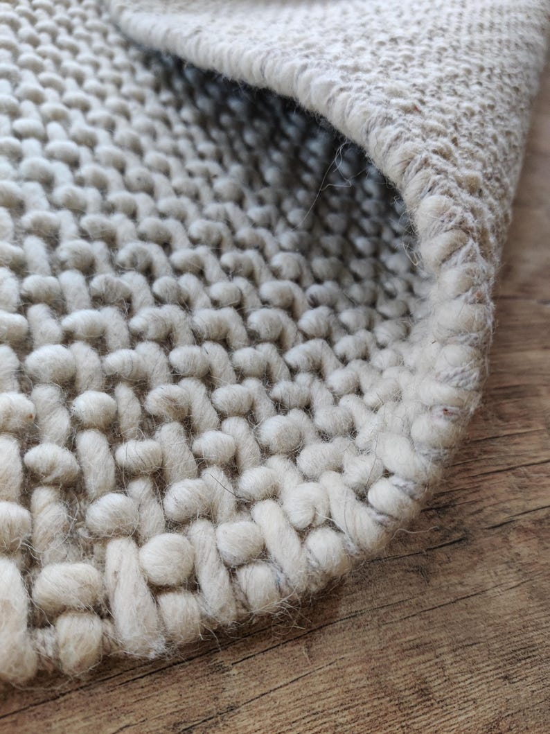 Very Chunky Rug Ivory Cream Chunky Wool Felted High-quality Nordic Scandinavian Modern ...