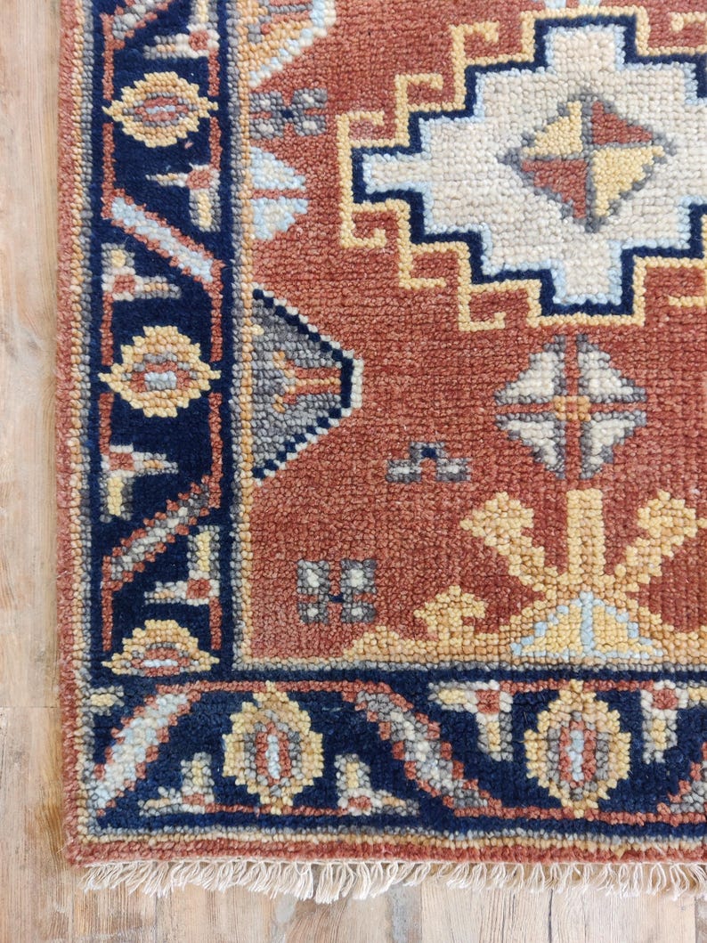 Hand Knotted Wool Oushak Runner, Vintage Turkish Style Stair Runner Rug ...
