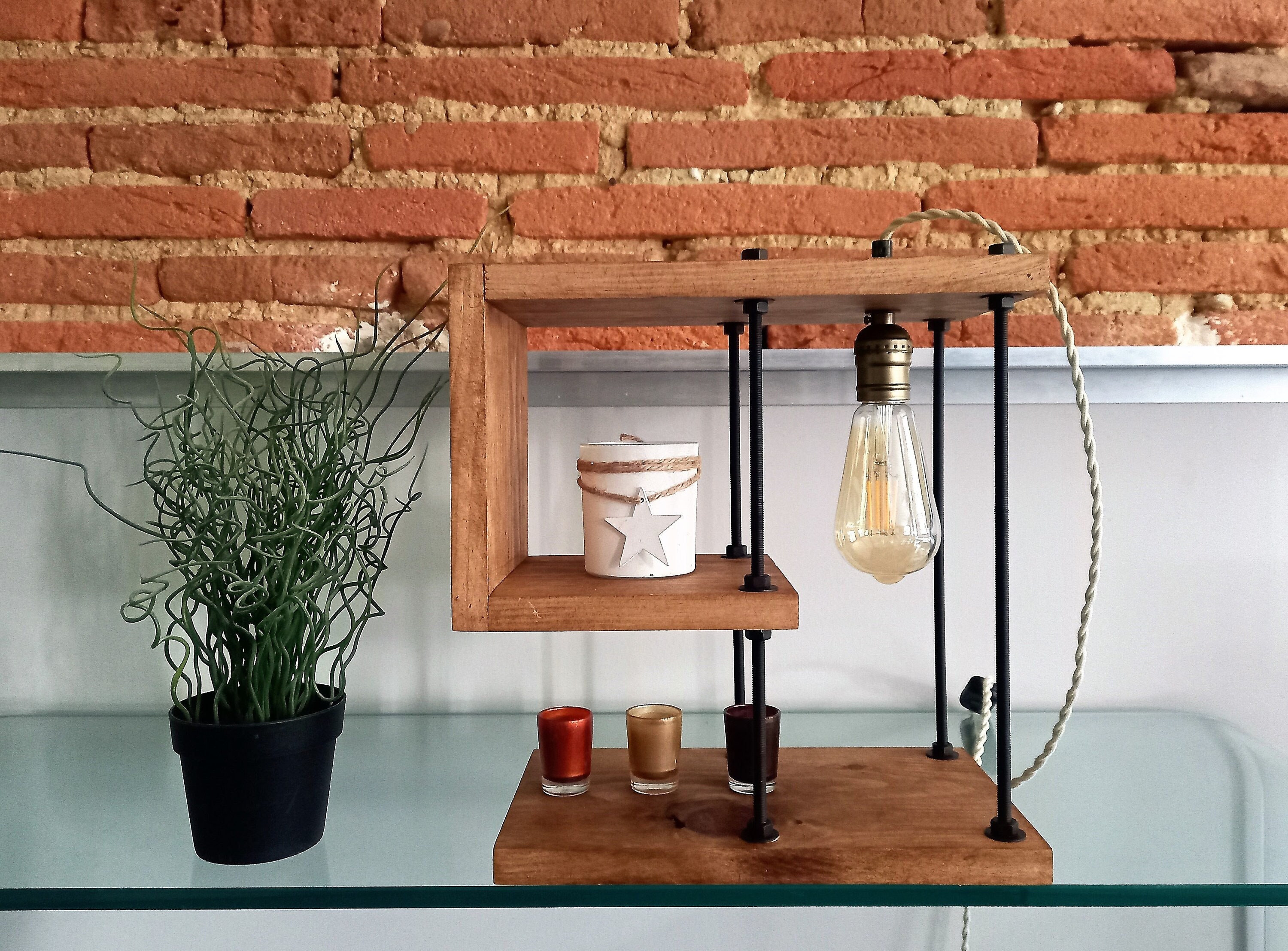 lampe, lampe En Bois,