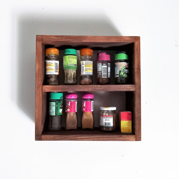 Etagère murale  en bois pour pots épices, thé