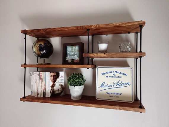 Etagere En Bois De Style Industriel Etagere Murale Etsy