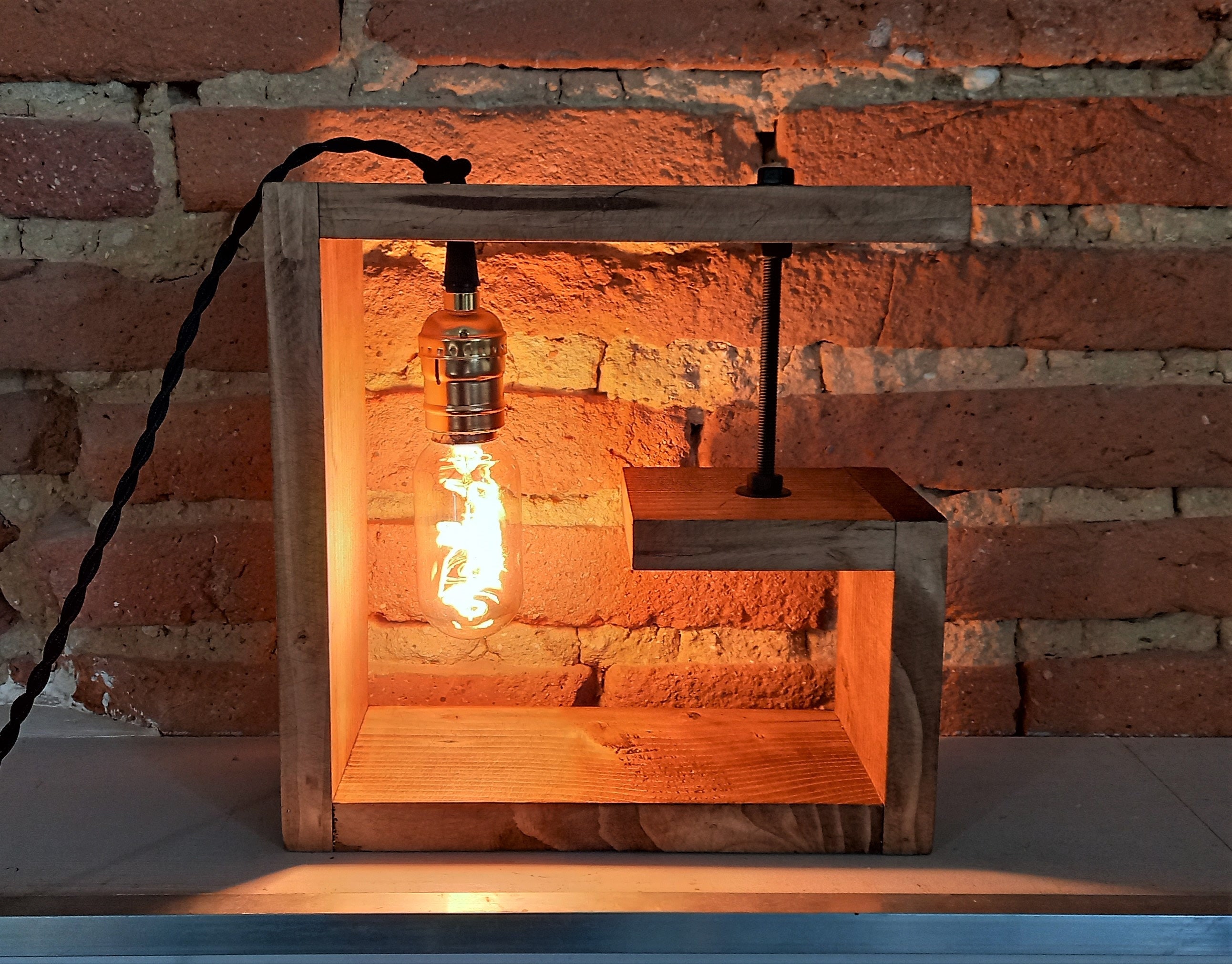 lampe, lampe En Bois,