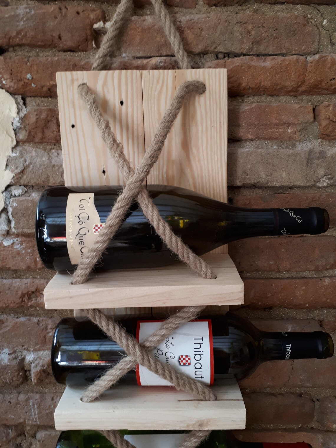 Wall bottle holder wooden bottle holder Etsy