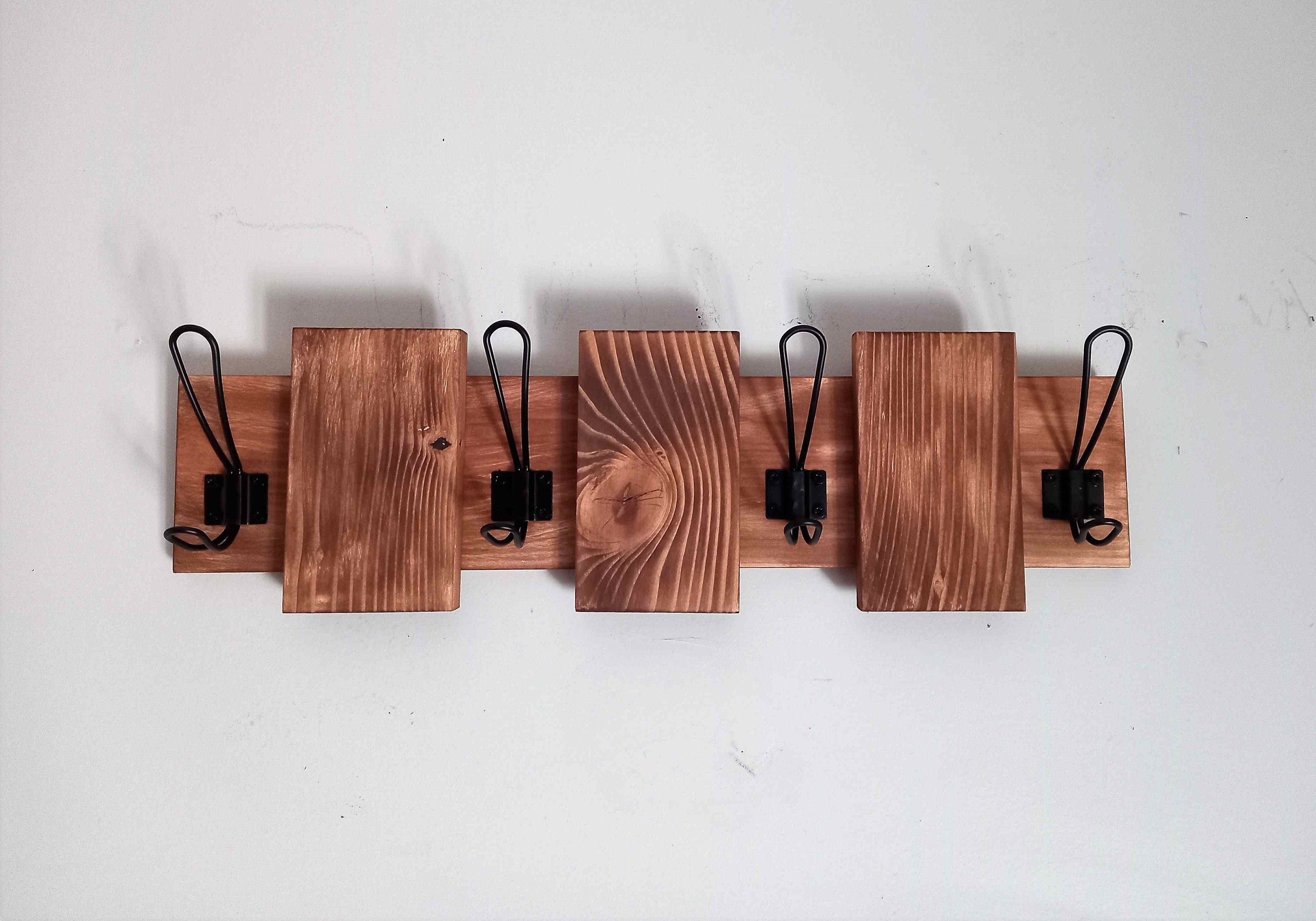 Porte Manteaux Porte Serviettes en Bois de Style Industriel