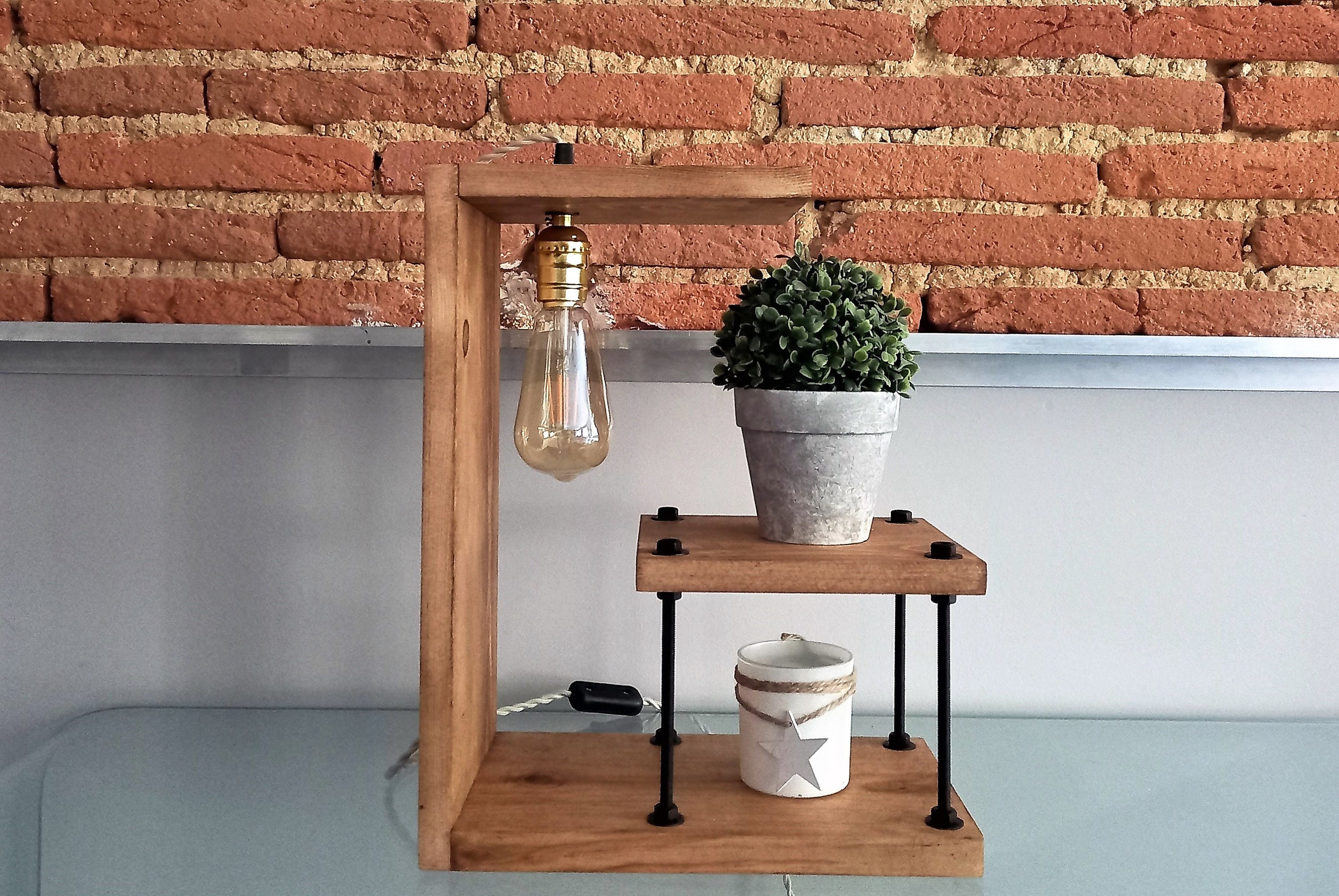 lampe, lampe En Bois,
