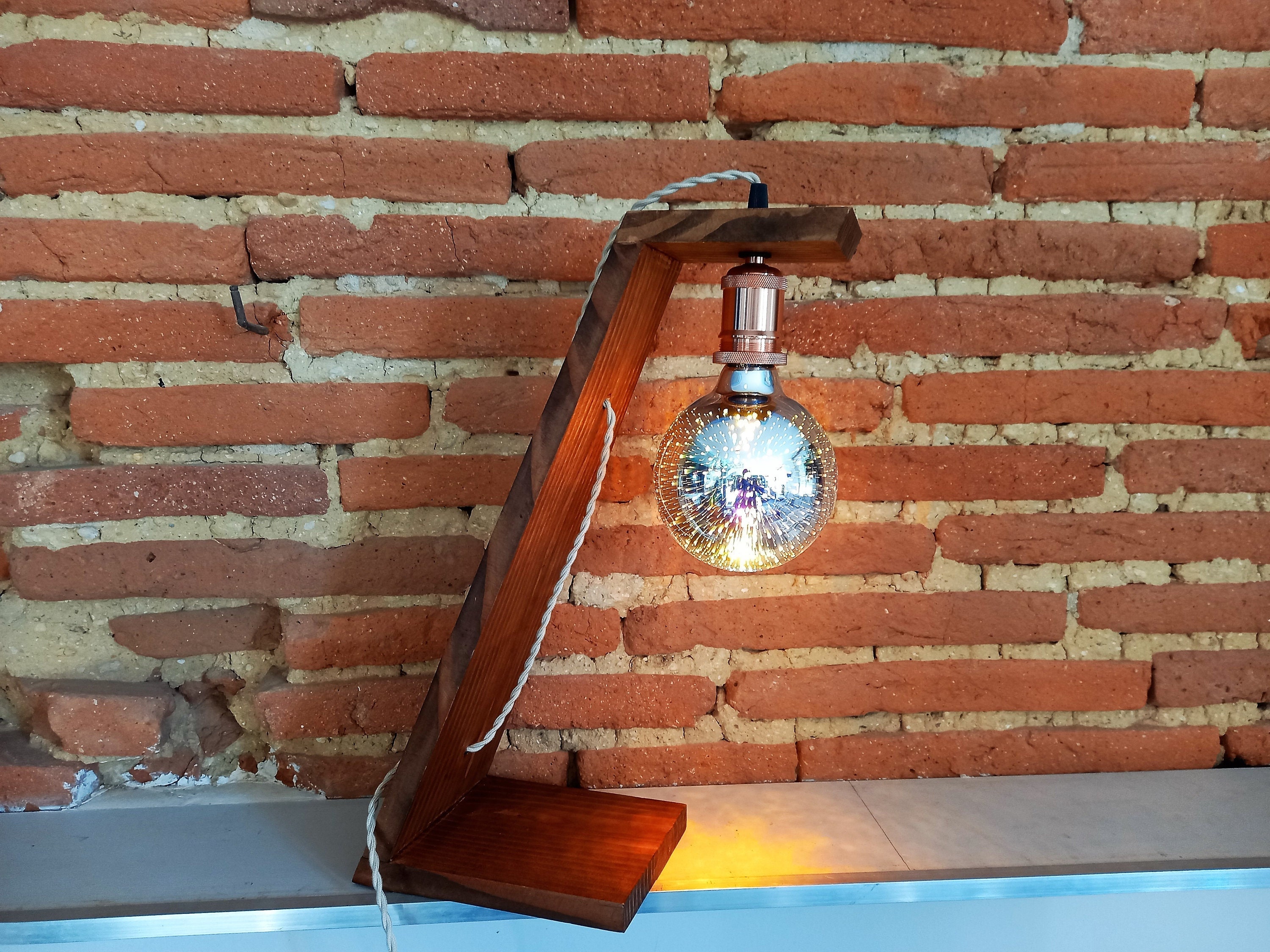 lampe, lampe En Bois,