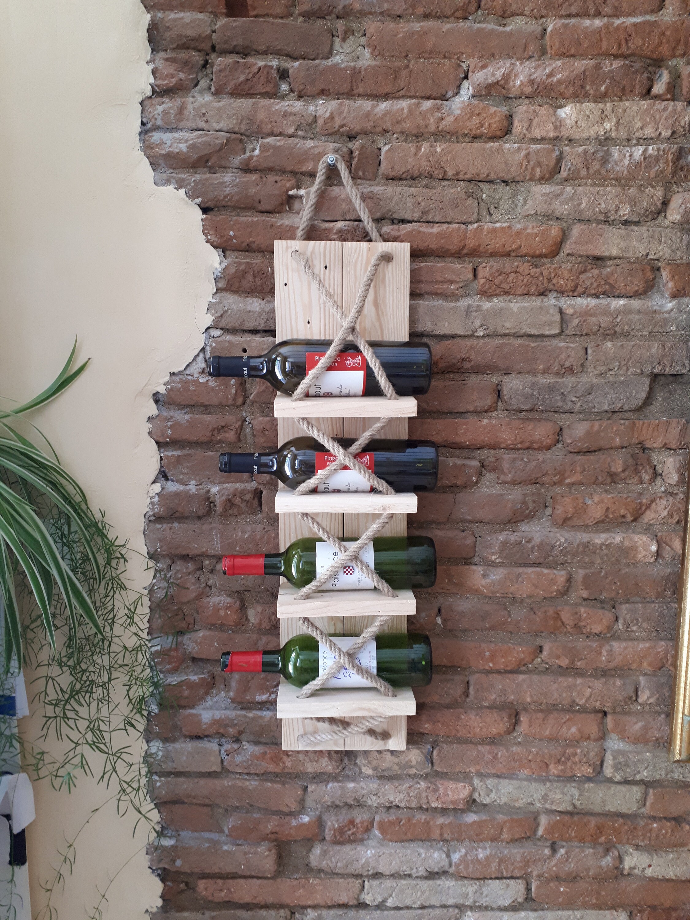 Wall bottle holder wooden bottle holder Etsy