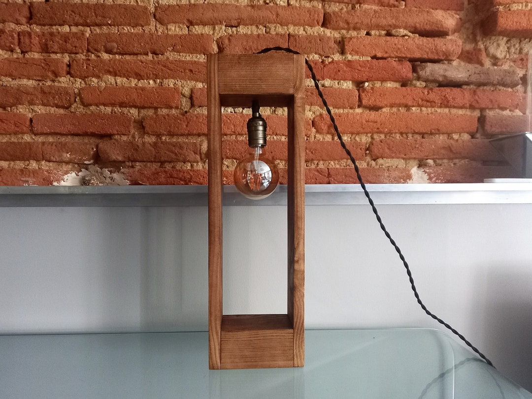 Solid Wood Lamp Table Lamp Wood Light Etsy