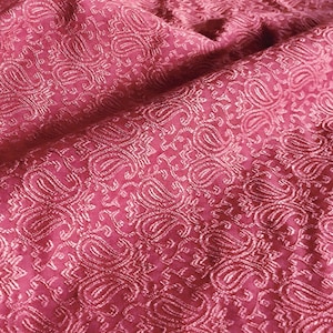 Auburn Red Paisley Damask Upholstery Fabric - 54&quot;