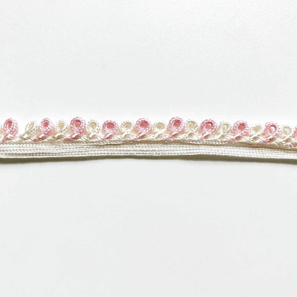 Blush Pink and White High Quality Decorative Loop Trim by the yard