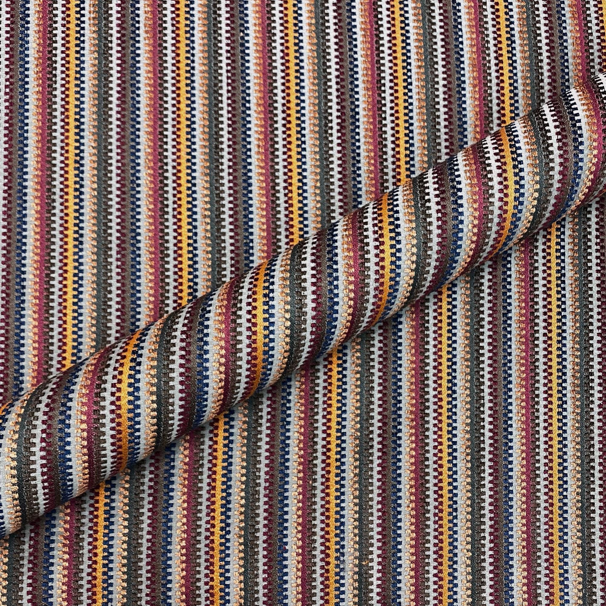 Multicolor Zipper Stripe Upholstery Fabric 54
