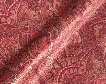 Milan Rouge Red Paisley Lightweight Fabric - 60"
