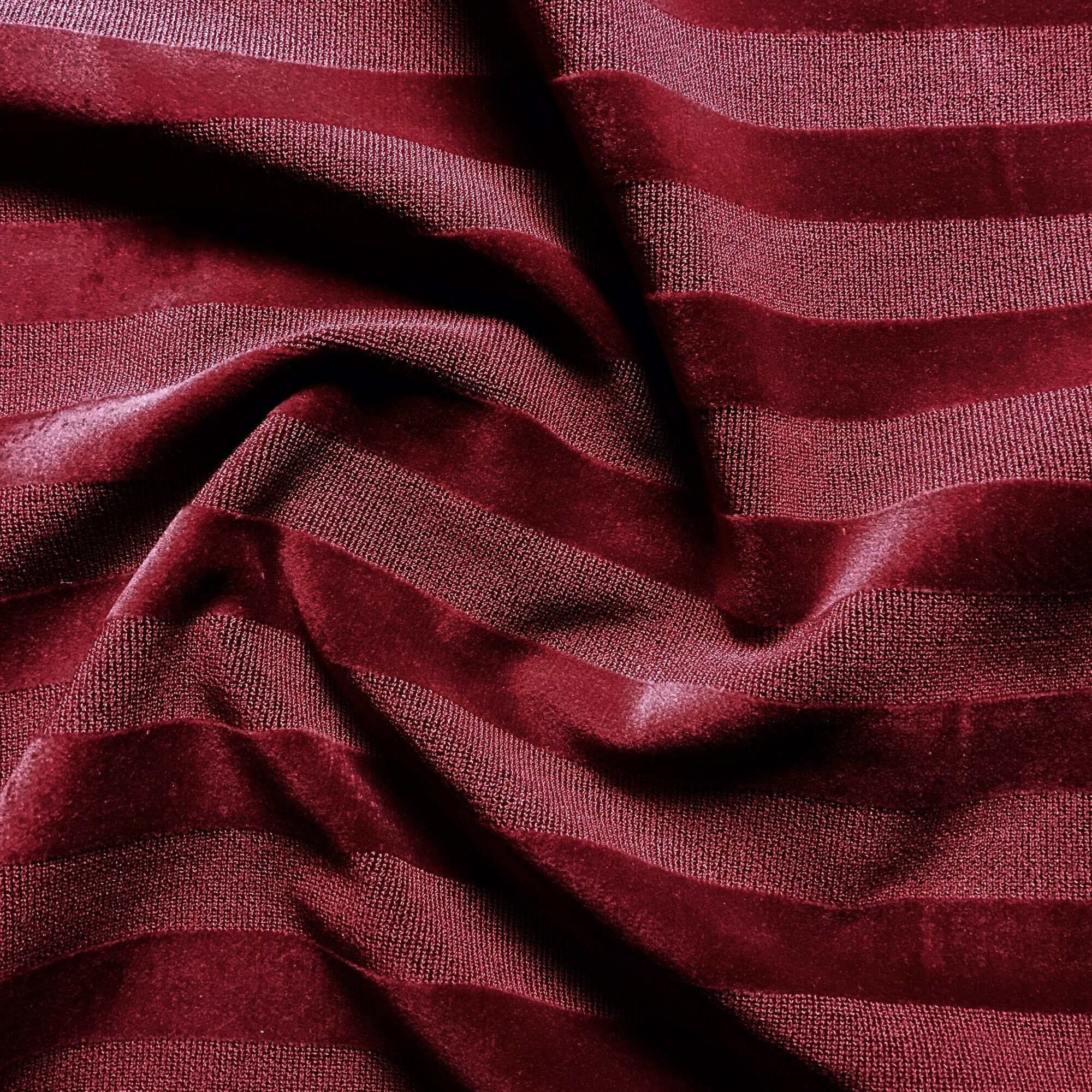 Luxe Scarlet Raised Velvet Stripe Upholstery Fabric 54 | Etsy