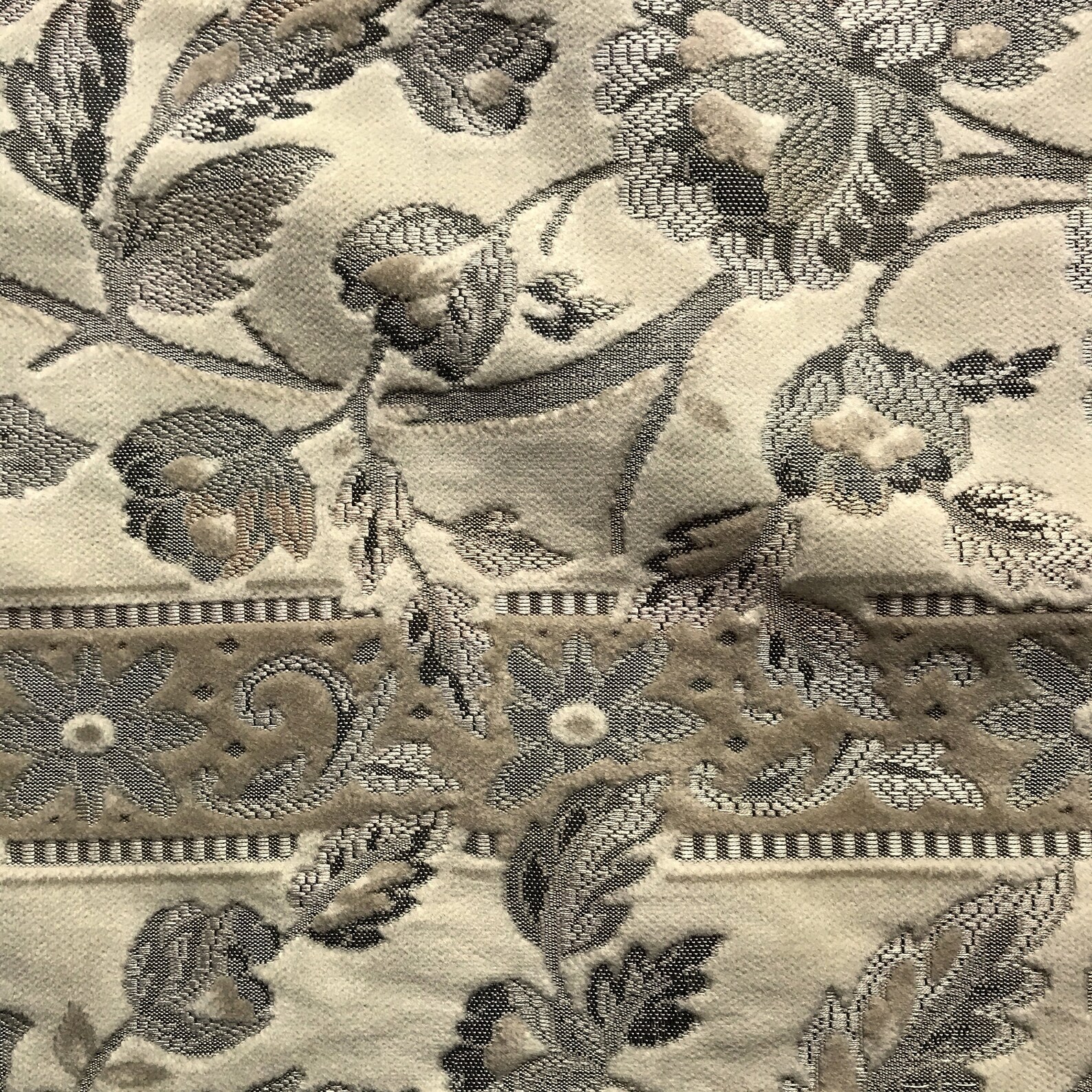 Neutral Cream Floral Embroidered Velvet Upholstery Fabric Etsy